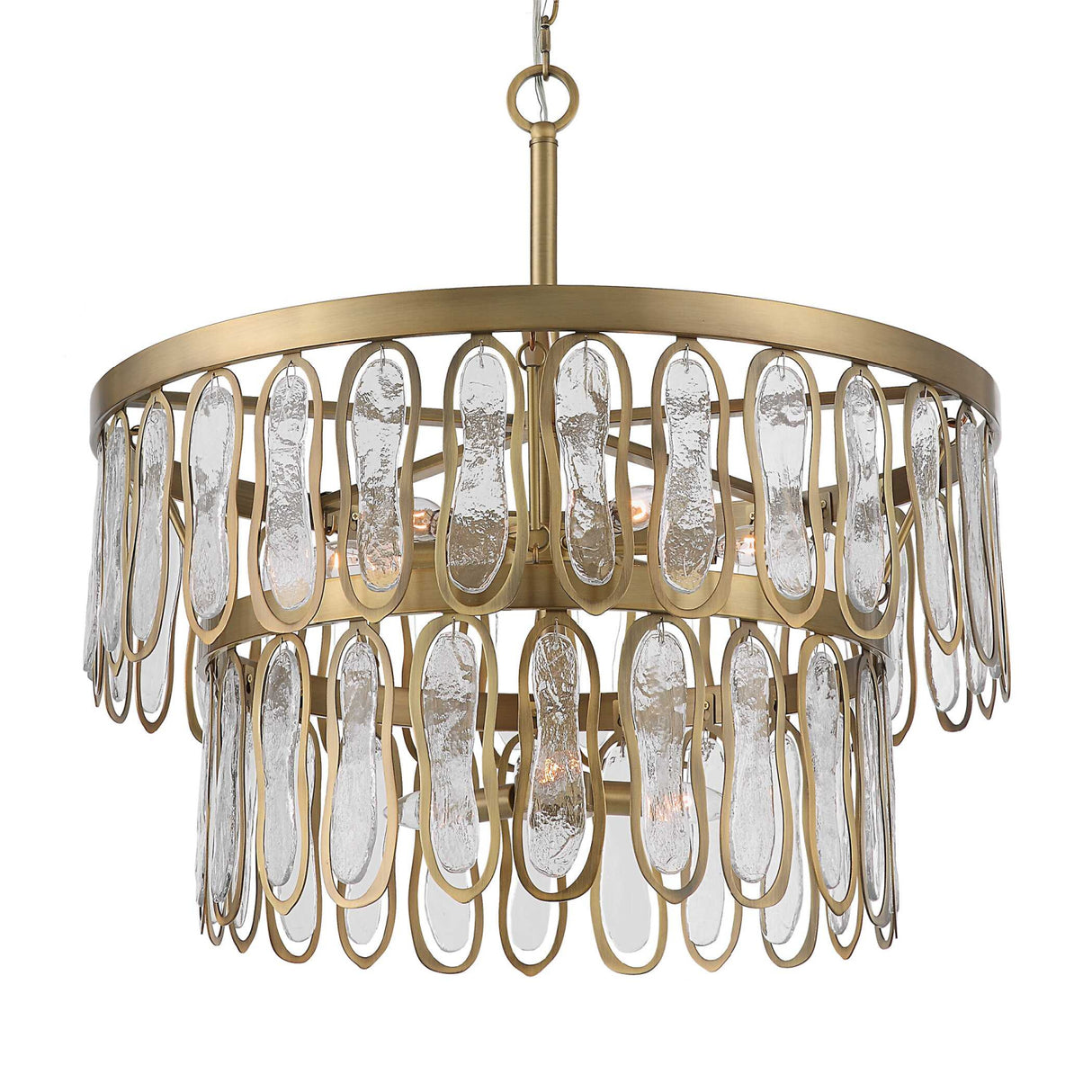 Tiered Seeded Glass 9-Light Chandelier | Uttermost Aurelie