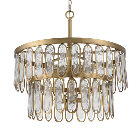 Tiered Seeded Glass 9-Light Chandelier | Uttermost Aurelie