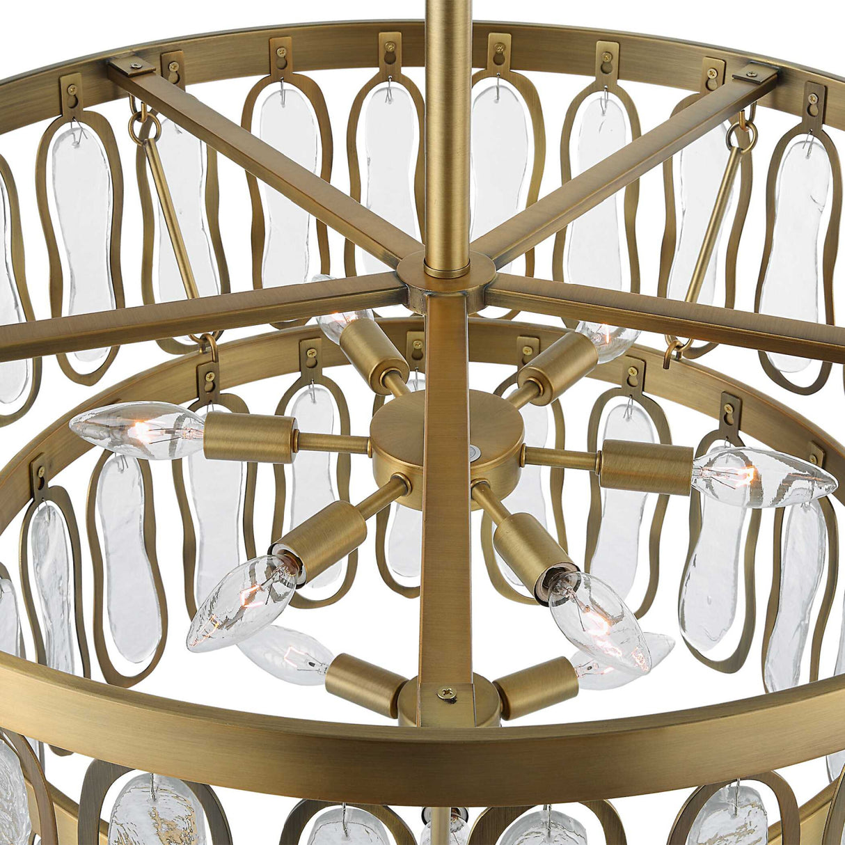 Tiered Seeded Glass 9-Light Chandelier | Uttermost Aurelie