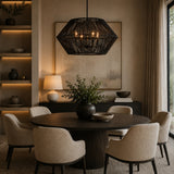 Black Rope 4-Light Pendant Lamp | Uttermost Suva