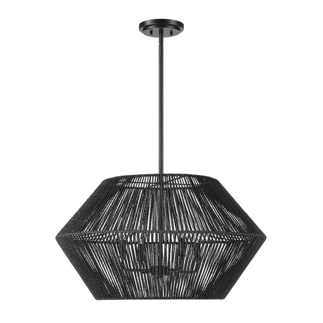 Black Rope 4-Light Pendant Lamp | Uttermost Suva