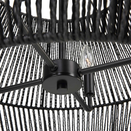 Black Rope 4-Light Pendant Lamp | Uttermost Suva