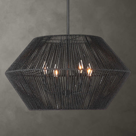 Black Rope 4-Light Pendant Lamp | Uttermost Suva