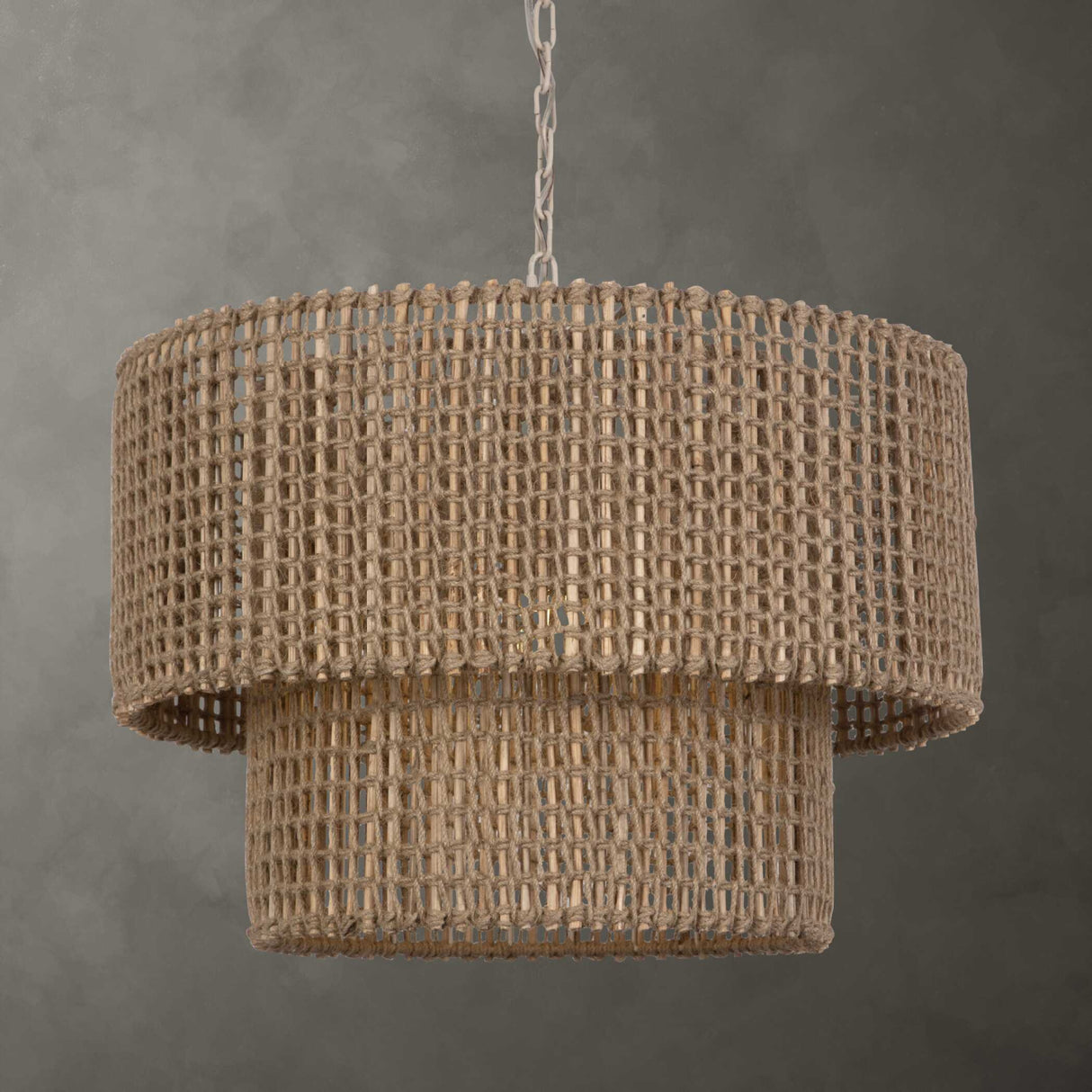 Two-Tier Woven Jute Pendant Lamp | Uttermost Biswas