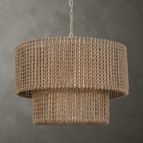 Two-Tier Woven Jute Pendant Lamp | Uttermost Biswas