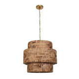 Hand-Woven 4-Light Pendant Lamp | Uttermost Water Hyacinth