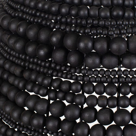 Black Wooden Beads Pendant Lamp | Uttermost Persephone