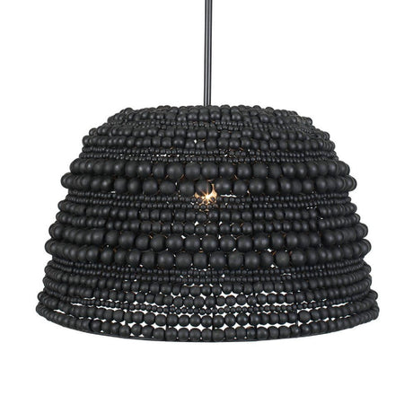 Black Wooden Beads Pendant Lamp | Uttermost Persephone