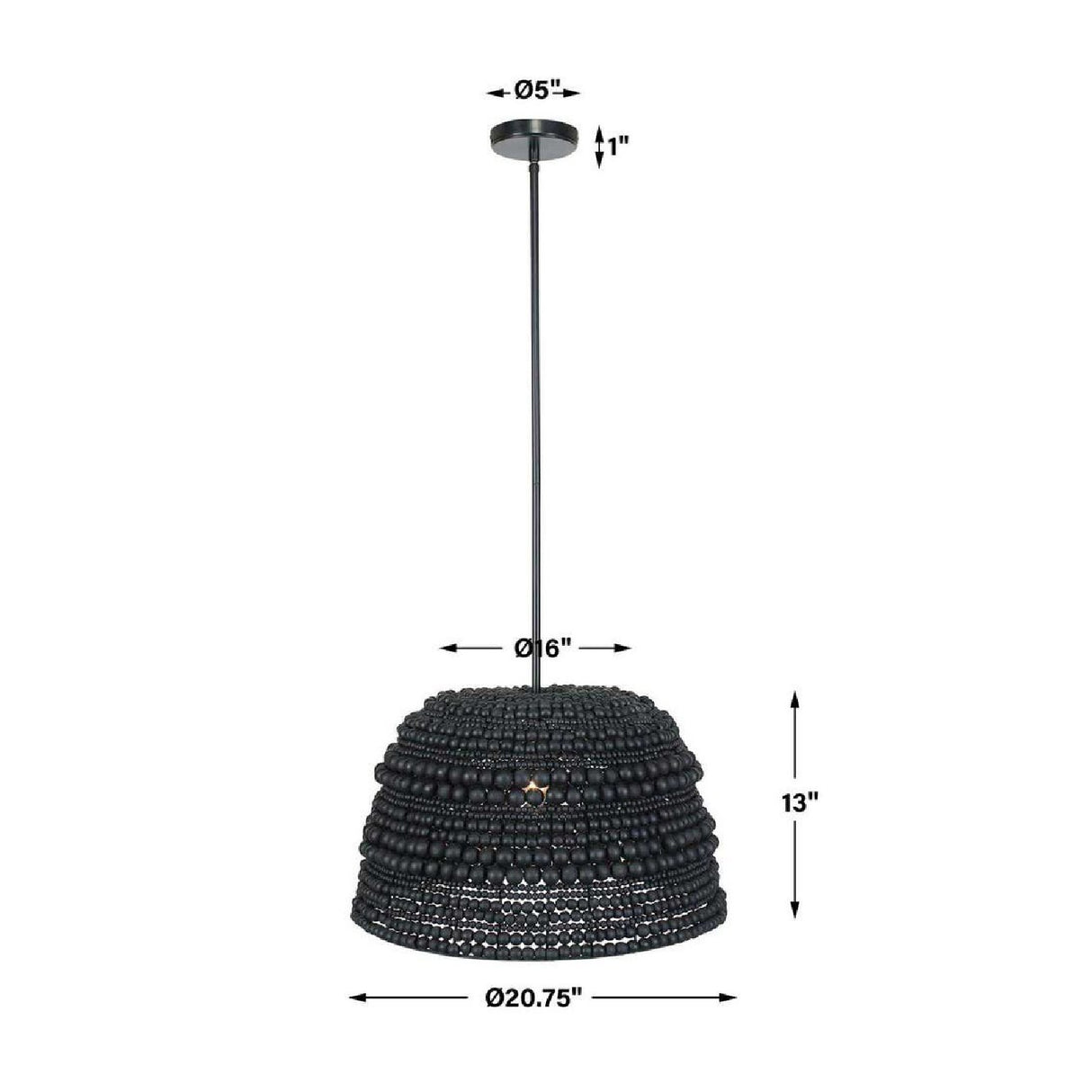 Black Wooden Beads Pendant Lamp | Uttermost Persephone