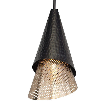 Black & Gold Conical Pendant Lamp | Uttermost Apollo