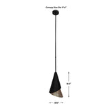 Black & Gold Conical Pendant Lamp | Uttermost Apollo