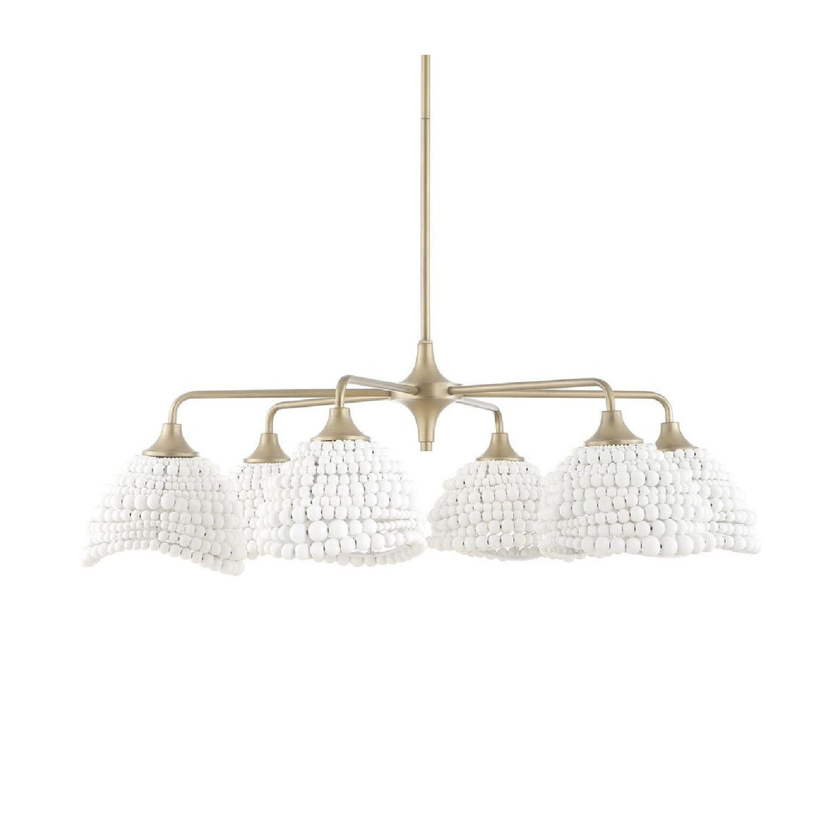 White Wood Beads 6-Light Chandelier | Uttermost Biddeford - www.oroa.com