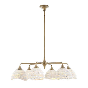 White Wood Beads 6-Light Chandelier | Uttermost Biddeford - www.oroa.com