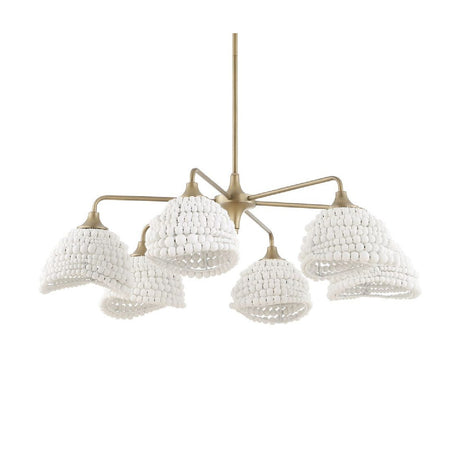White Wood Beads 6-Light Chandelier | Uttermost Biddeford - www.oroa.com