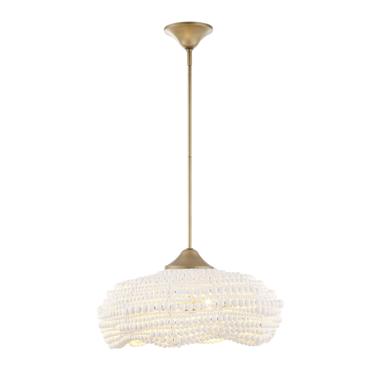 White Wooden Beads Pendant Lamp | Uttermost Biddeford