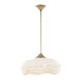 White Wooden Beads Pendant Lamp | Uttermost Biddeford