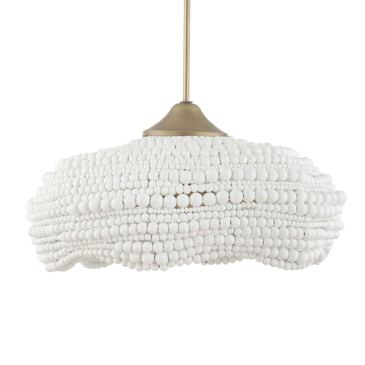 White Wooden Beads Pendant Lamp | Uttermost Biddeford