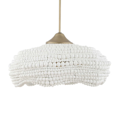 White Wooden Beads Pendant Lamp | Uttermost Biddeford