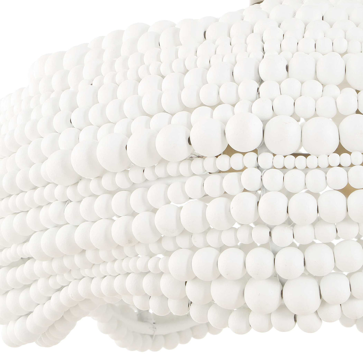 White Wooden Beads Pendant Lamp | Uttermost Biddeford