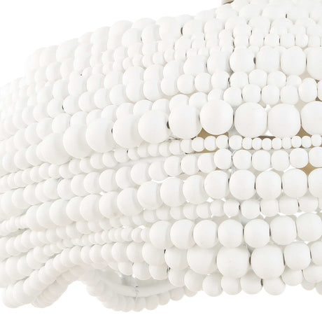 White Wooden Beads Pendant Lamp | Uttermost Biddeford