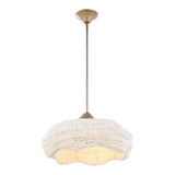 White Wooden Beads Pendant Lamp | Uttermost Biddeford