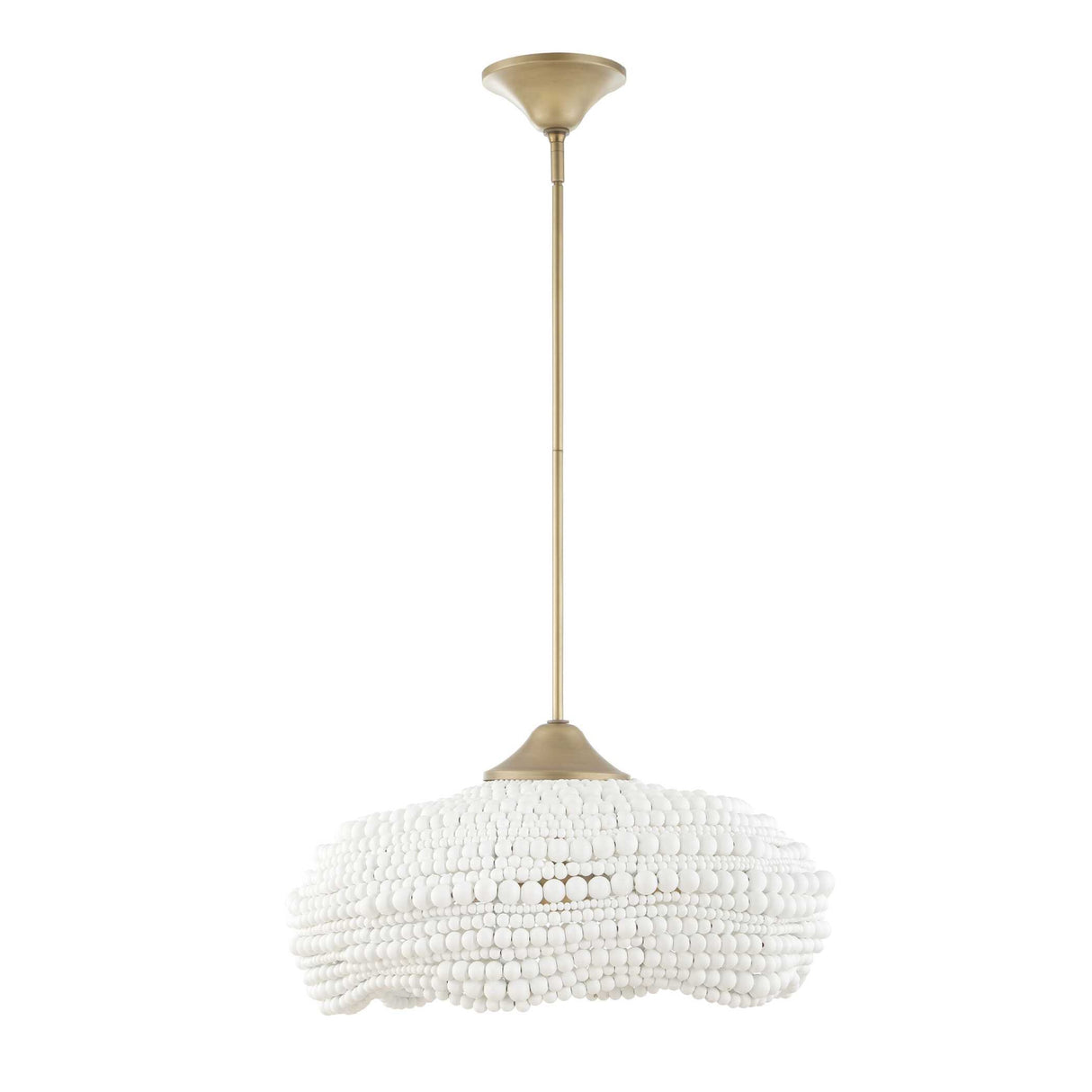 White Wooden Beads Pendant Lamp | Uttermost Biddeford