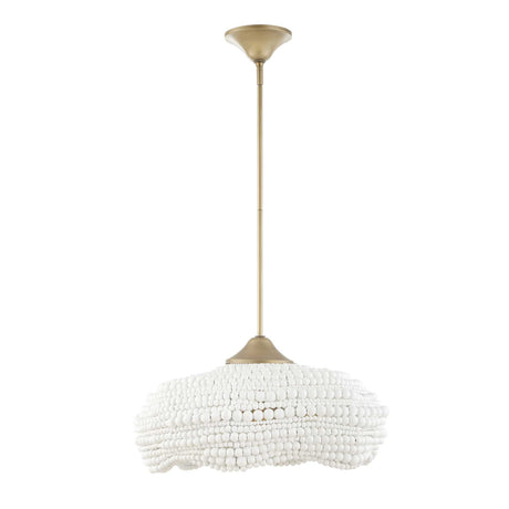 White Wooden Beads Pendant Lamp | Uttermost Biddeford