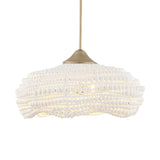 White Wooden Beads Pendant Lamp | Uttermost Biddeford