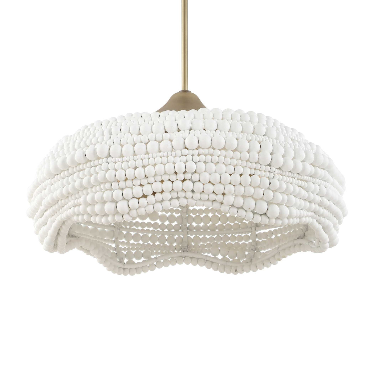 White Wooden Beads Pendant Lamp | Uttermost Biddeford