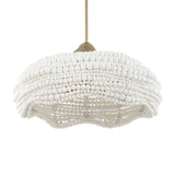 White Wooden Beads Pendant Lamp | Uttermost Biddeford