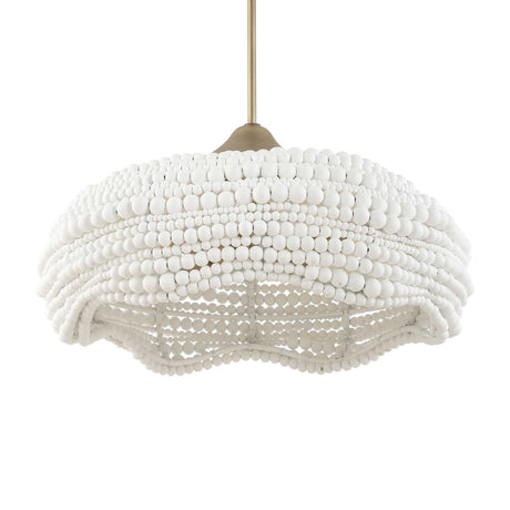 White Wooden Beads Pendant Lamp | Uttermost Biddeford