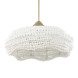 White Wooden Beads Pendant Lamp | Uttermost Biddeford
