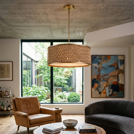 Woven Rattan 4-Light Pendant Lamp | Uttermost Pinchot