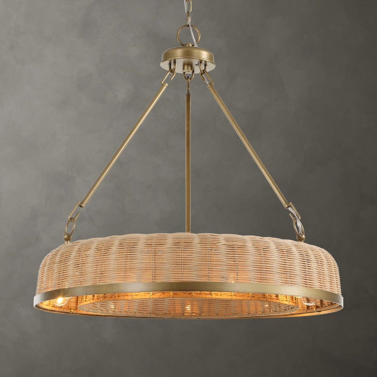 Woven Cane 9-Light Pendant Lamp | Uttermost Ladakh - www.oroa.com