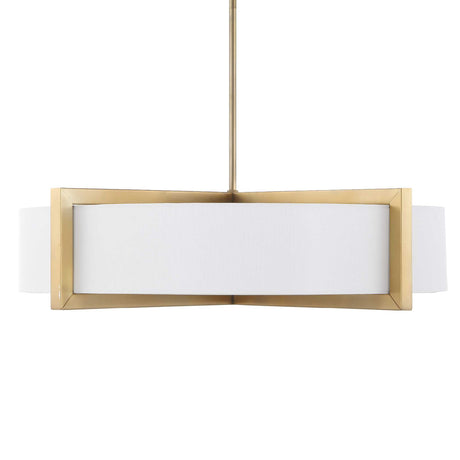 White Linen 4-Light Pendant Lamp | Uttermost Cresson
