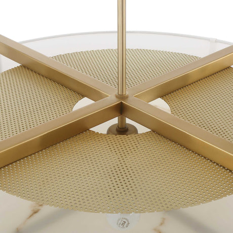 White Linen 4-Light Pendant Lamp | Uttermost Cresson