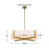 White Linen 4-Light Pendant Lamp | Uttermost Cresson