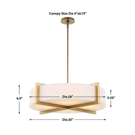 White Linen 4-Light Pendant Lamp | Uttermost Cresson