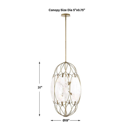 Oval Glass 6-Light Pendant Lamp | Uttermost Valencia