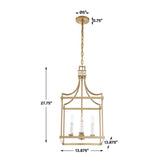 Brass Framed Lantern Pendant Lamp | Uttermost Montreal