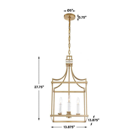 Brass Framed Lantern Pendant Lamp | Uttermost Montreal