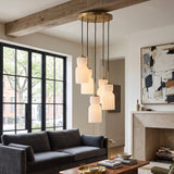 White Ceramic 5-Light Cluster Pendant Lamp | Uttermost Vanier