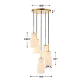 White Ceramic 5-Light Cluster Pendant Lamp | Uttermost Vanier