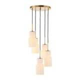 White Ceramic 5-Light Cluster Pendant Lamp | Uttermost Vanier