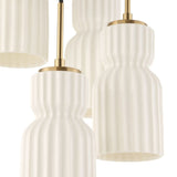 White Ceramic 5-Light Cluster Pendant Lamp | Uttermost Vanier