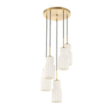 White Ceramic 5-Light Cluster Pendant Lamp | Uttermost Vanier