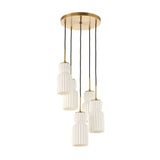 White Ceramic 5-Light Cluster Pendant Lamp | Uttermost Vanier
