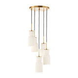 White Ceramic 5-Light Cluster Pendant Lamp | Uttermost Vanier