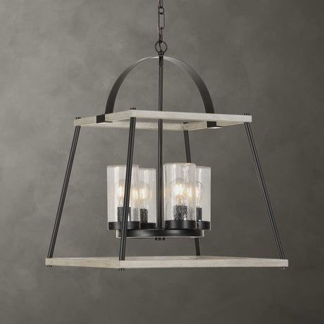 Modern European furniture - Seeded Glass 4-Light Indoor/Outdoor Pendant Lamp - www.oroa.com