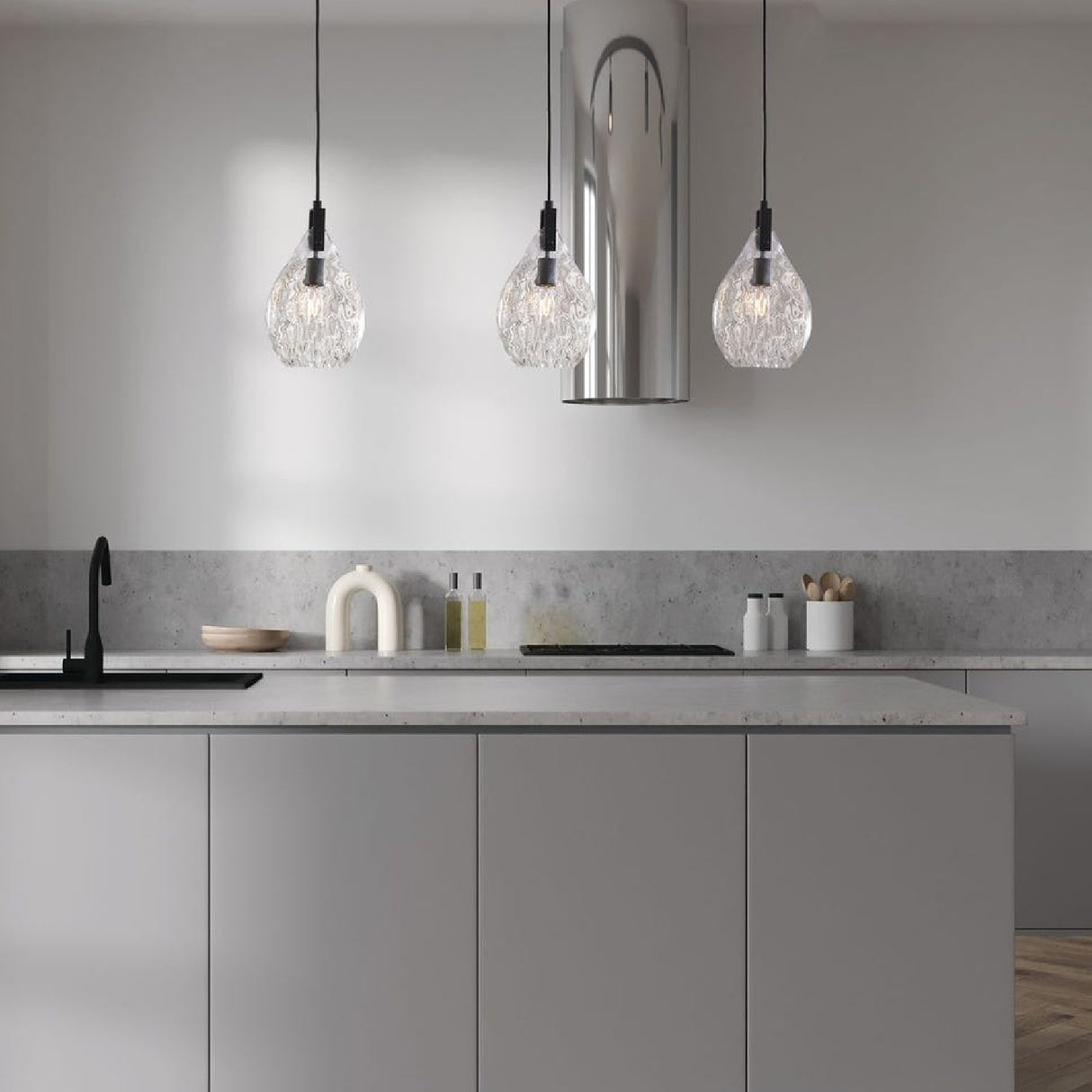 Watered Glass Mini Pendant Lamp | Uttermost Campester - www.oroa.com